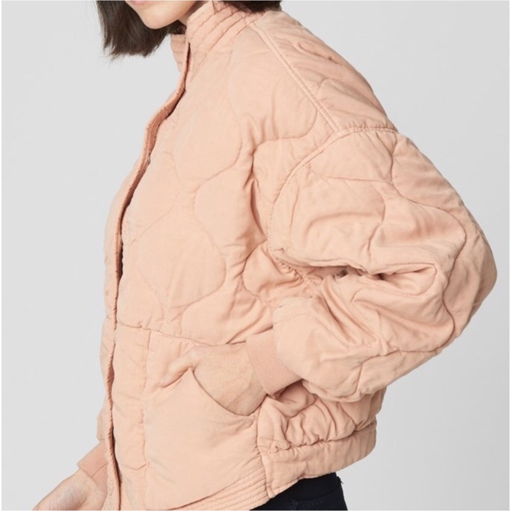 Anthro BLANK NYC Blush Pink Quilted Bomber Jacket - Picture 4 of 15